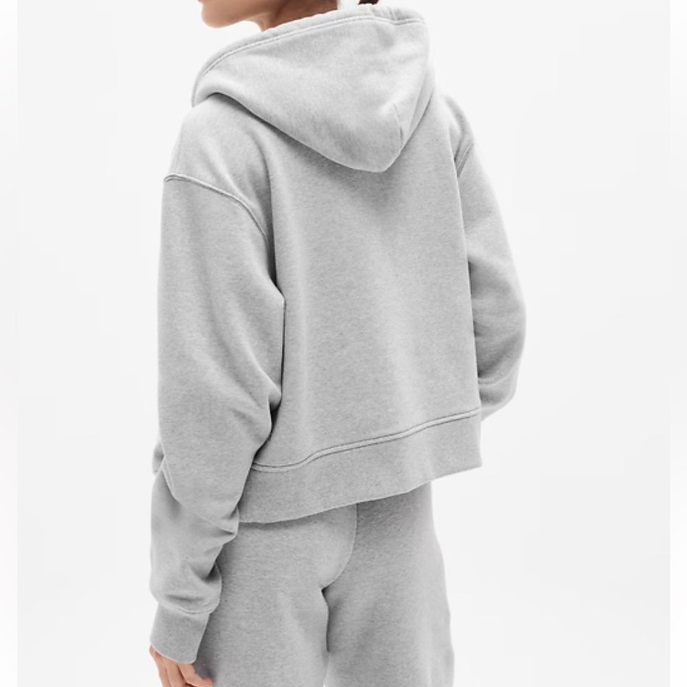 Athleta gray cropped zip-up hoodie - small